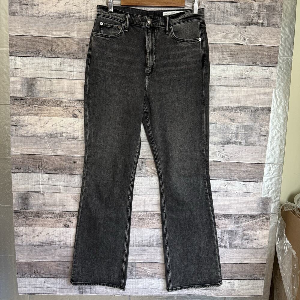 Rag & Bone Women's Peyton High-Rise Full Length Bootcut Jeans Black Size 28